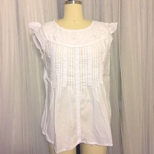 Sapogee White Maternity Peasant Top Sz Large